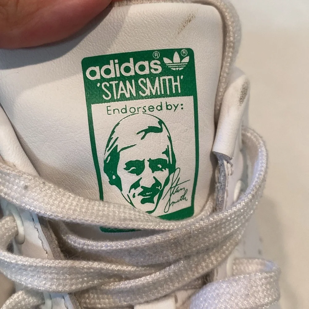 ADIDAS STAN SMITH LEATHER COURT SNEAKER LOW TOP ATHLEISURE WHITE GREEN SZ 4 EU36